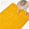 Homescapes Tappeto lavabile in ciniglia, 90 x 150 cm, tessuto a mano, 100% cotone, giallo senape