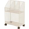 Jiuvaso Carrello porta libri con ruote, sotto la scrivania, organizer per file, libreria mobile versatile per cucina, ufficio, lavanderia, camera da letto, 2 Strato Bianco