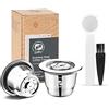 i Cafilas 2 Capsule Ricaricabili per Macchine da caffè Nespresso Espresso + 1 cucchiaino + 1 Spazzola di Pulizia