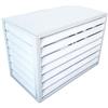 Tqertrtfxa Copertura del condizionatore in alluminio antifurto e resistente, Box insonorizzato per pompa di calore, copertura per pompa di calore, Adatto per il condizionamento dell'aria esterna (Color : White