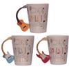 Funky Gadget Store - Tazza con manico a forma di chitarra, motivo spartito musicale, idea regalo