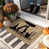 Generic Zerbino con gatto di Halloween, con piedi di strega neri, per interni ed esterni, decorazione rustica, in gomma, impermeabile, antiscivolo, assorbe la polvere, facile da pulire, 73 x 43 cm