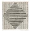RugVista Larache, Tappeto, Moderni, 240 x cm, Quadrata, Pelo medio, Lavabile solo a secco, oeko_tex_100, Bianco crema/Nero