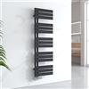 EMKE Scaldasalviette ad Acqua Calda, 1320x400 mm, Termoarredo da Parete, Nero, 570W, Porta Salviette Riscaldato, Facile Installazione, Design Moderno