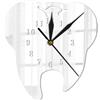 FACAIIO Orologio da parete in acrilico a forma di denti per interni moderni con funzionalità silenziosa (argento)