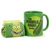 Rick and Morty Set Tazza e Calzini per Uomo | Adulti Calzini a Mezza Gamba con Grafica del Personaggio Pickle Rick Verde e Tazza in Ceramica | Tazza per Bevande Calde di Rick Sanchez I'M PICKLE RICK!