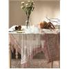 L'ATELIER 17 Tovaglia copritavolo da cucina rettangolare in pizzo e tulle con fiori ricamati, Shabby Chic Andromeda 160x280 cm 6 varianti ROSA MALVA