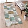 MONECER Tappeti Passatoia Cucina Antiscivolo Lavabile 60x120cm Patchwork Grigio Marrone Verde Tappetino Runner Tappeto Runner per Salotto Corridoio Ingresso, Larghezza 40-120cm