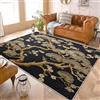 Generico Pino Con Fiori Di Prugna In Stile Cinese Pelo Corto Tappeto 80x150 cm per Salotto, Area Divano, Camera da Letto Nero Lavabile in Lavatrice Tappeto - Antiscivolo - Moderno - Peloso - Ultra Morbido