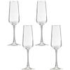 COSE DA CASA Set 4 Calici Champagne in Vetro bicchiere con piede alto Elegante Flûte 220 ml da Tavola Festiva Uso Professionale o Domestico - Idea Regalo con scatolo
