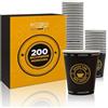 Ecobio and Go - 500 Bicchieri Acqua di Carta, 8oz (240ml), Biodegradabili e Compostabili, Perfetti per Bevande Calde e Fredde, Nessuna Plastica, Black Edition