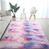 EMPVEX Tappeto di lusso per camera da letto, soffice tappeto rosa viola tie-dye per soggiorno, materiale a 3 strati, tappeto per cameretta dei bambini, rosa viola, 120 x 160 cm