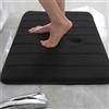 Rr tianshi Tappetino da bagno antiscivolo, extra morbido, assorbente, ad asciugatura rapida, in memory foam, 40 x 160 cm, nero