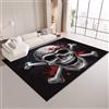 Generic Tappeto moderno con tunnel a spirale Teschio Pirata Gotico Tappeto 60 x 110 cm Tappeto lavabile per soggiorno camera da letto cucina decorare Nero Tappeto pelo corto Tappeto stampato