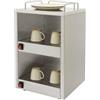 PromiseFly Riscaldatore per tazze, 140 W, in acciaio inox, a due livelli, per ristoranti, hotel, caffetterie, cucine, 32,5 x 32 x 55 cm
