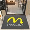 PMFRUG Zerbino Interno Personalizzato con Logo Tappetino Personalizzati Antiscivolo e Lavabile Tappeto d'Ingresso per Cane Ingresso Porta e Corridoio,Grigio