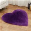 Tomifine Tappeto Imitazione Lana Lungo Pelliccia Morbida Forma di Cuore Tappeti Imitazione Della Pelliccia Decorazione per Camera da Letto, Soggiorno, Divano, Tappetino per Il Letto (60 x 60 cm,Viola)