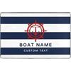 Qygtritvo Tappetino da bagno personalizzato a tema nautico retrò con nome, tappeto per la casa con scritta personalizzata, ancora retrò, righe blu marina, tema nautico, per gli amanti della nautica, testo