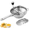 Generico Passverdure in acciaio inox con 3 dischi di macinazione, tritatutto manuale per alimenti per bambini per salsa di pomodoro, marmellata, passaverdure per patate, passaverdure multifunzionale