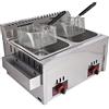 DJXLMN Friggitrice a gas professionale, friggitrice professionale, friggitrice 6Lx2 con doppio coperchio termostato di sicurezza friggitrice, per famiglia ristorante commerciale fritte