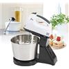 KenSyuInt Robot da cucina, impastatrice, impastatrice, impastatore, in acciaio inox, frullatore a mano, frusta per torte, frusta, mixer, ciotola, 100 W, 7 velocità