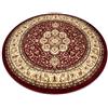 rugsx Tappeto classico ROYAL - tappeto morbido per soggiorno, camera da letto e corridoio, rosso, cerchio 120 cm