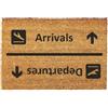 Generic Giftstory - Zerbino in cocco Arrivals Departures per interni ed esterni, 60 x 40 cm, per porta di casa, motivo benvenuto