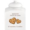 Maverton Biscottiera in ceramica, stampa personalizzata, barattolo da | Cucina 3 L, protezione ermetica del barattolo per dolci, pensiero speciale per la donna, regalo di Natale, due cuori