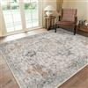 VARIKASHOM Tappeto Quadrato,Motivo floreale multicolore arancione effetto invecchiato, tortora, 100 x 100 cm, Decorazione Tappeti per Camere da Letto Bambina Bambino Cameretta