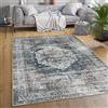 Paco Home Tappeto Salotto Moderno Soggiorno Tessuto Liscio Moderno Persiano Marocco Motivo Ornamenti Vintage Lavabile, Dimensione:80x150 cm, Colore:Grigio