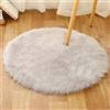 Tomifine Tappeto in Pelle di Agnello, Imitazione Della Pelliccia Tappeti, Morbido e Peloso per Stanza da Letto o Soggiorno Tappeto Soffice o Copertura per Divani e Sedie (80 cm,Grigio)