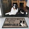 Generic Zerbino per ingresso con cane Border Collie, zerbino personalizzato, antiscivolo, decorazione per la casa (beige, 61 x 91,4 cm)