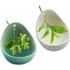 HGEKLIZV 2 ciotole piccole in ceramica fatte a mano, strumento per spelare erbe e erbe in vetro in porcellana con fori di diverse dimensioni per spogliare steli e foglie, perfette per coriandolo e altre erbe