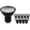 Ledvion - 10X GU10 LED Spot Dimmerabile Nero, 3W, 2700K, 345 Lumen, Chip LED SMD, Full Glass, Basso Consumo Energetico