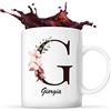 Planetee Tazza Giorgia con lettera fiorita per un'idea regalo originale. Tazza de 325 ml ideale per caffè e tè