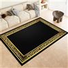 Generic Tappeti E Tappetini Nero Decorazioni Per Interni Tappeti 60 x 120 cm Tappeto Moderno Da Salotto Di Grandi Dimensioni Motivo greco Oro Bordo Moquette polyester antidérapante à thème