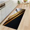 Generico Passatoia Ingresso Geometrico Strisce Marmo, Tappeto Lungo Corridoio 50 x 140 cm - Tappeto Lavabile Lusso Elegante Antiscivolo per Camera da Letto Cucina Ingresso