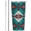 Ceudet Native Southwest American Indian Aztec Navajo - Bicchiere da caffè in acciaio inox con coperchio e cannuccia da 591 ml, tazza da caffè termica e tazza da tè da viaggio in auto