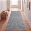 SIMPEX Tappeto da esterno e per soggiorno, Camera da Letto, Veranda - Pelo Corto Grigio Effetto Alto-Basso, Morbido e Lavabile, Adatto per Esterni, Facile da Pulire, 80x250 cm