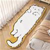 BLOSSOMLIFE Tappeto trapuntato a forma di gatto, lavabile, carino e divertente, assorbente, decorativo, per bagno, ingresso, comodino (bianco, 50 x 160 cm)