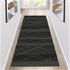 Siunwdiy Tappeto Cucina Nero 2 Metri Tappeto Corridoio antiscivolo lavabile Tinta Unita Tappeto Durevole Tappeti Runner Lungo Tappeto Per Cucina,Camera,Soggiorno Ingresso，50x200cm