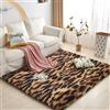 Aexpath Tappeto per soggiorno, stampa leopardata, 80 x 120 cm, spesso, morbido, a pelo lungo, per interni, soggiorno, camera da letto e corridoio, lavabile a mano, resistente allo sbiadimento