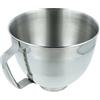 vhbw Ciotola per impastare compatibile con KitchenAid 4,8 L robot da cucina con testa motore inclinabile - 5 L, in acciaio inox con manico