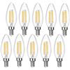 BANGSHUO 10PCS Lampadine a LED E14 4W, Stile Vintage, C35 400 Lumen Bianca Calda 2700K,Lampadina Alogena Equivalente da 40W E14 Filamento C35 Lampadina a candela E14 Non Dimmerabile