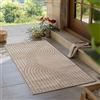 Teppium Tappeto per Soggiorno, Camera da Letto, Veranda - Pelo Corto Beige, Effetto Alto-Basso, Morbido e Lavabile, Adatto per Esterni, Facile da Pulire, 80x150 cm