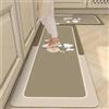 Treer Tappeto Cucina Antiscivolo Lavabile, Tappeto per Cucina in Diatomite Tappeti Runner Moderni Tappetino Assorbente per Ingresso Bagno (Fiore retrò verde,50x150cm)