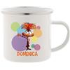 irpot Tazza Vintage da 350 ml in metallo smaltato con bordo di acciaio inox con stampa personaggio e possibilità di personalizzazione con nome idea regalo festa bambino (Ansia Inside out)