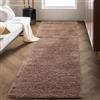 Carpettex Shaggy Tappeto Salotto Moderno 80 x 250 cm Mocca - Tappeto per scendiletto Camera da Letto, Soggiorno y Cucina - Tappeto Fluffy y Morbido, facile manutenzione, Monocromatico
