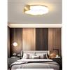 TOT ELECTRIC Plafoniera led 24w cerchio bianco oro design moderno lampadario da soffitto tonda luce fredda naturale (Oro - Luce Naturale)