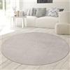 Teppich-Traum Tappeto Soffice per l'Angolo del Divano, lavabile (Oeko-Tex), color sabbia, 160 cm rotondo